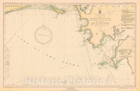 Historic Nautical Map - Lake Of The Woods, 1931 NOAA Chart - Vintage Wall Art