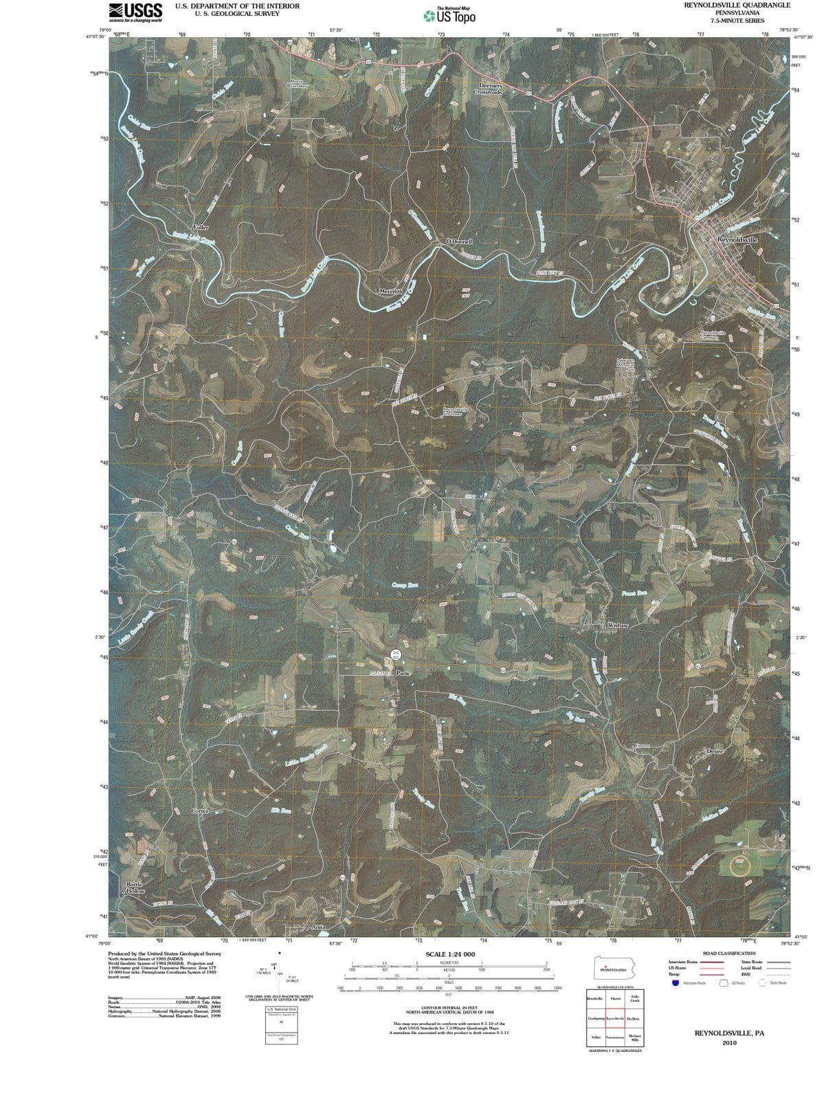 2010 Reynoldsville, PA - Pennsylvania - USGS Topographic Map