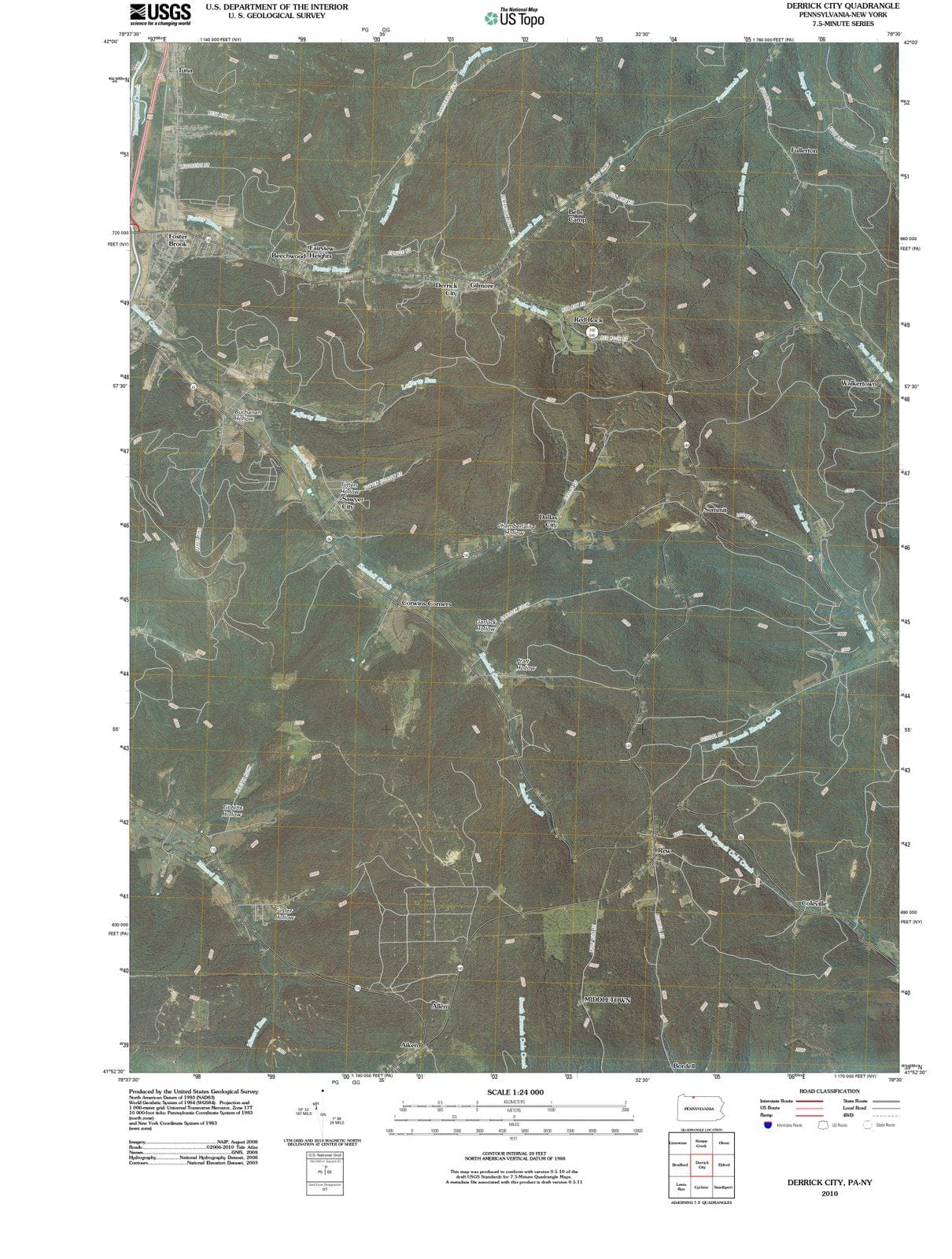 2010 Derrick City, PA - Pennsylvania - USGS Topographic Map