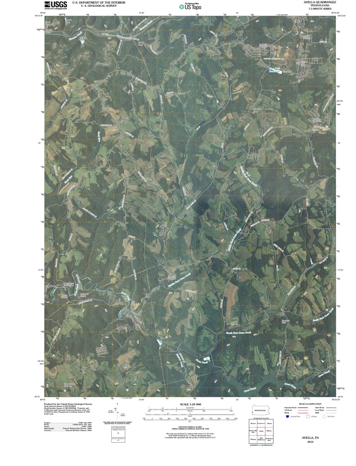 2010 Avella, PA - Pennsylvania - USGS Topographic Map
