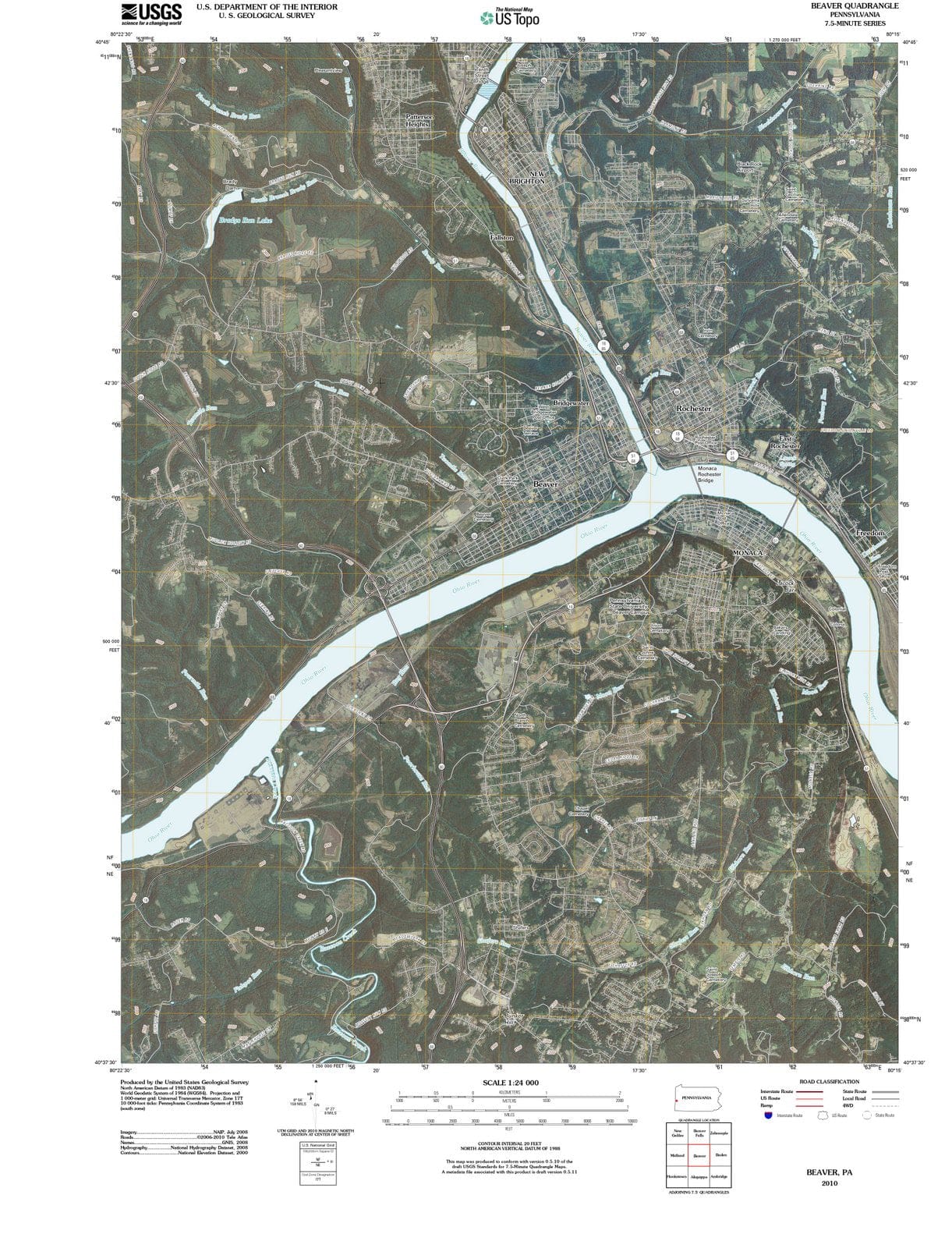 2010 Beaver, PA - Pennsylvania - USGS Topographic Map