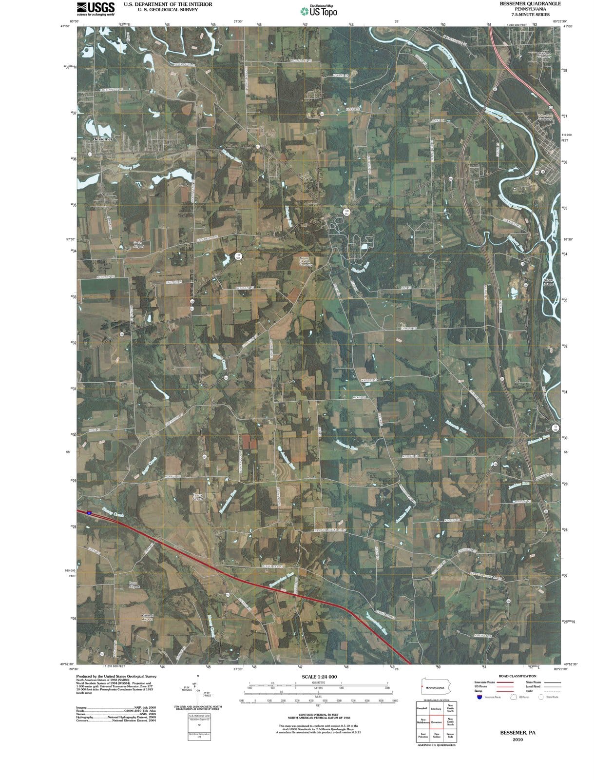 2010 Bessemer, PA - Pennsylvania - USGS Topographic Map