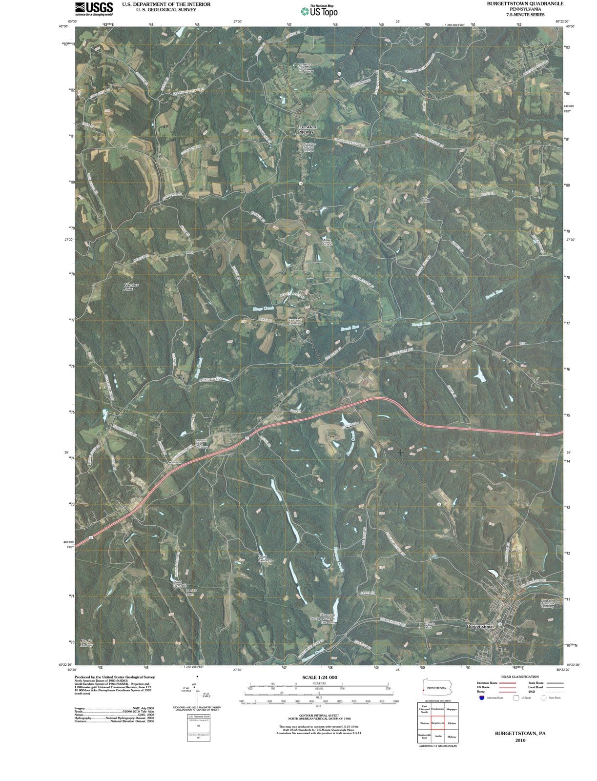2010 Burgettstown, PA - Pennsylvania - USGS Topographic Map