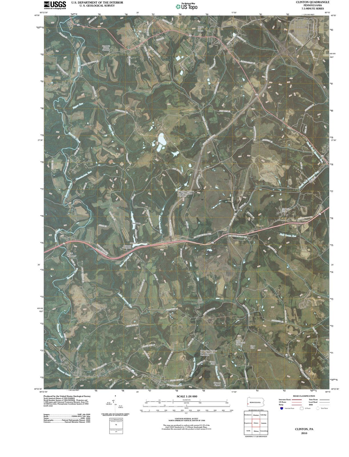 2010 Clinton, PA - Pennsylvania - USGS Topographic Map
