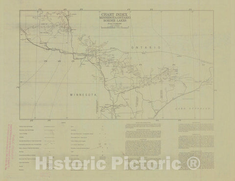 Historic Nautical Map - Chart Index Minnesota-Ontario Border Lakes, 1950 NOAA Chart - Vintage Wall Art