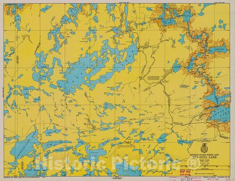 Historic Nautical Map - Minnesota-Ontario Border Lakes Sea Gull Lake, 1950 NOAA Chart - Vintage Wall Art