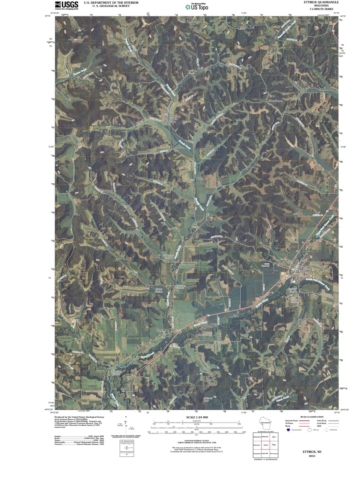 2010 Ettrick, WI - Wisconsin - USGS Topographic Map