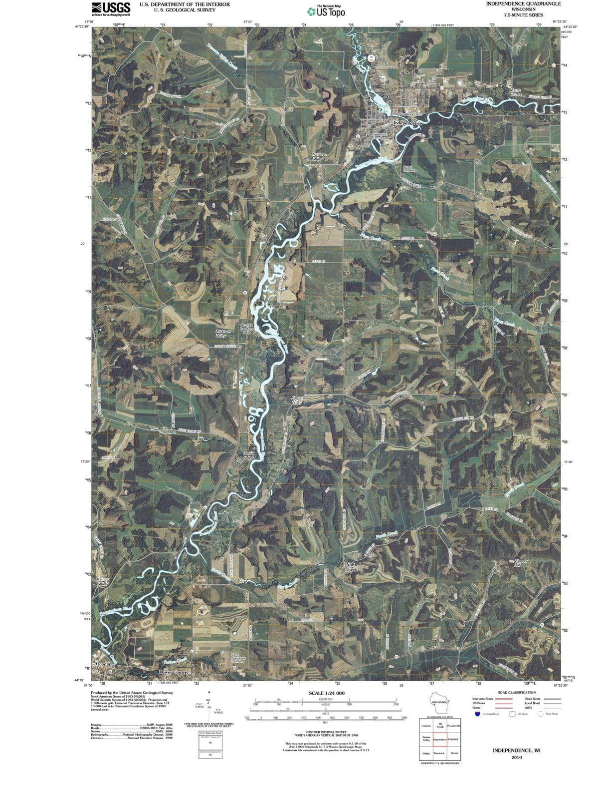 2010 Independence, WI - Wisconsin - USGS Topographic Map