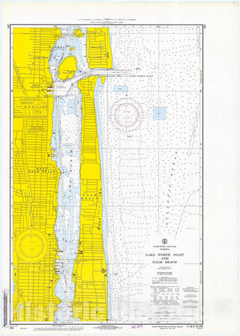 Historic Nautical Map - Lake Worth Inlet And Palm Beach, 1968 NOAA Chart - Vintage Wall Art