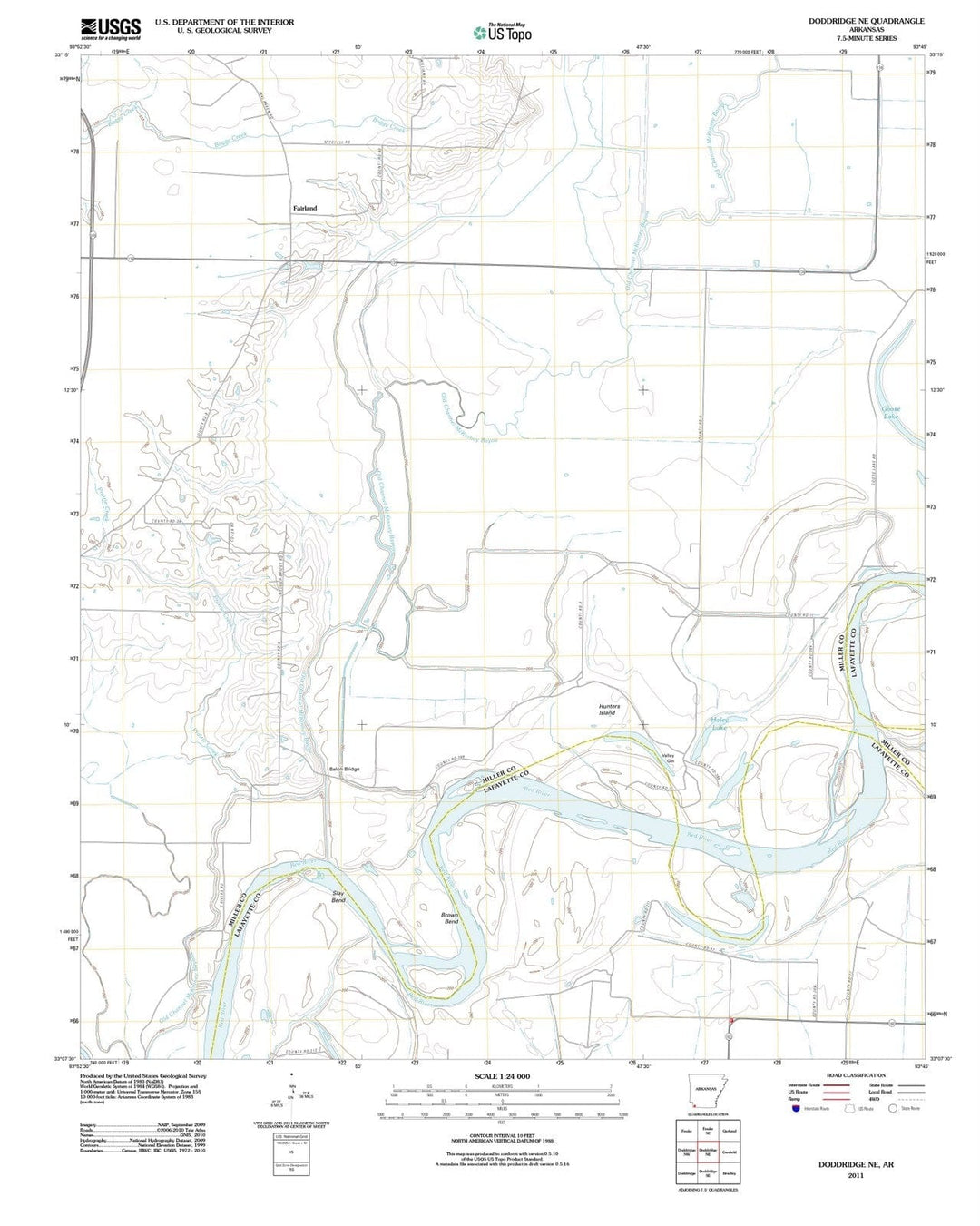 2011 Doddridge, AR - Arkansas - USGS Topographic Map