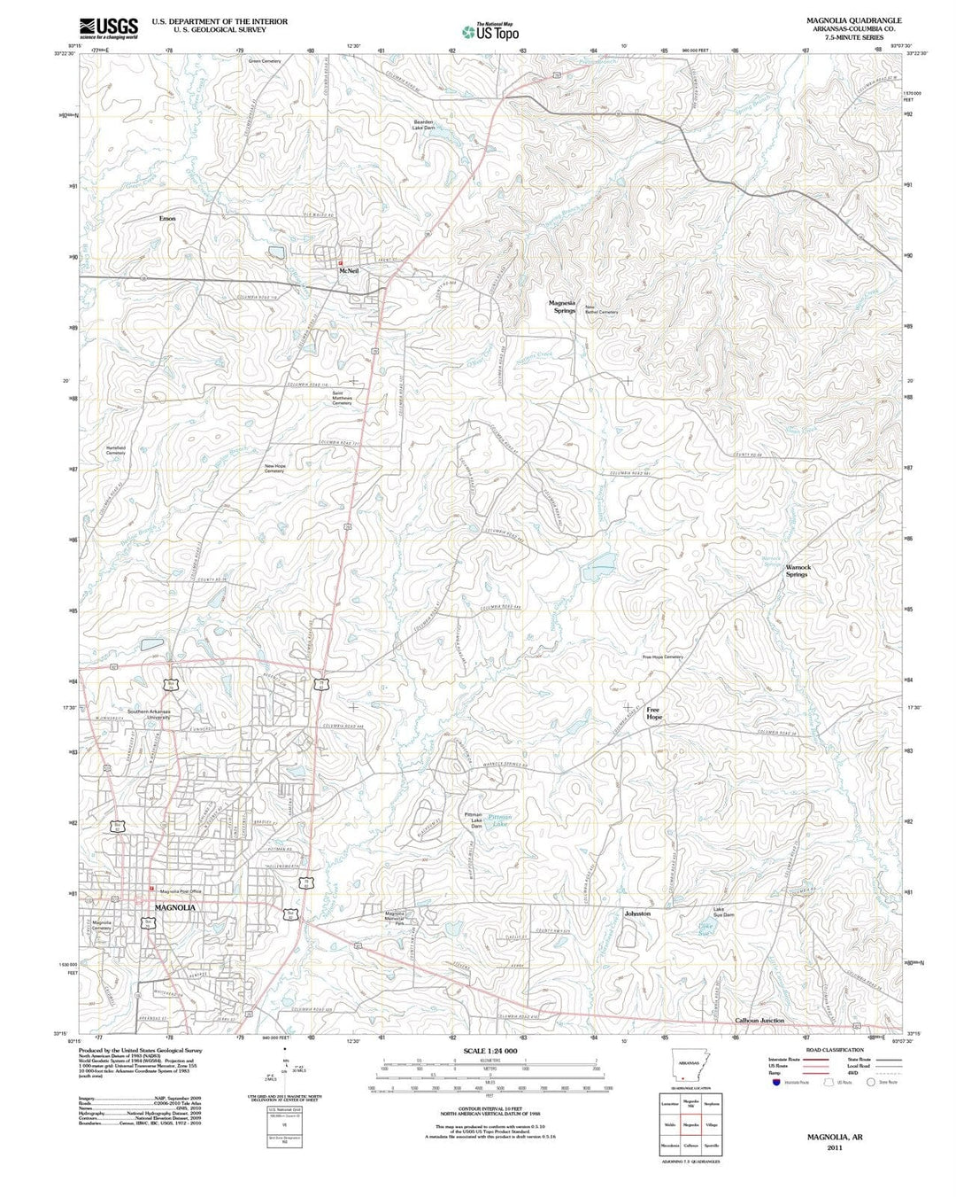 2011 Magnolia, AR - Arkansas - USGS Topographic Map