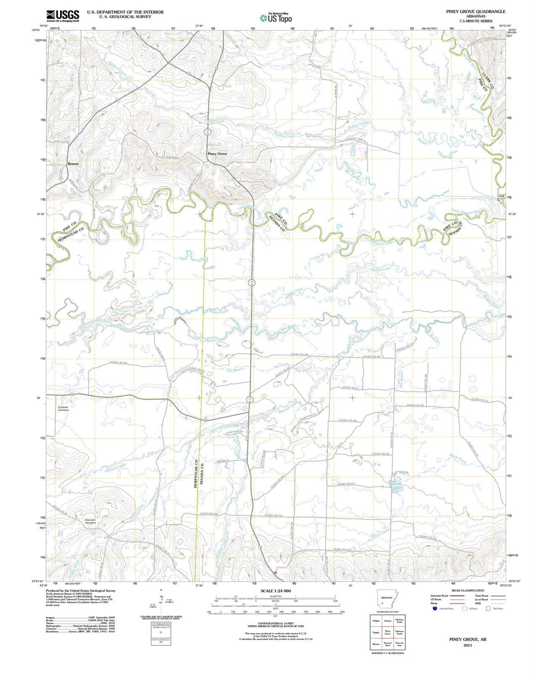 2011 Piney Grove, AR - Arkansas - USGS Topographic Map