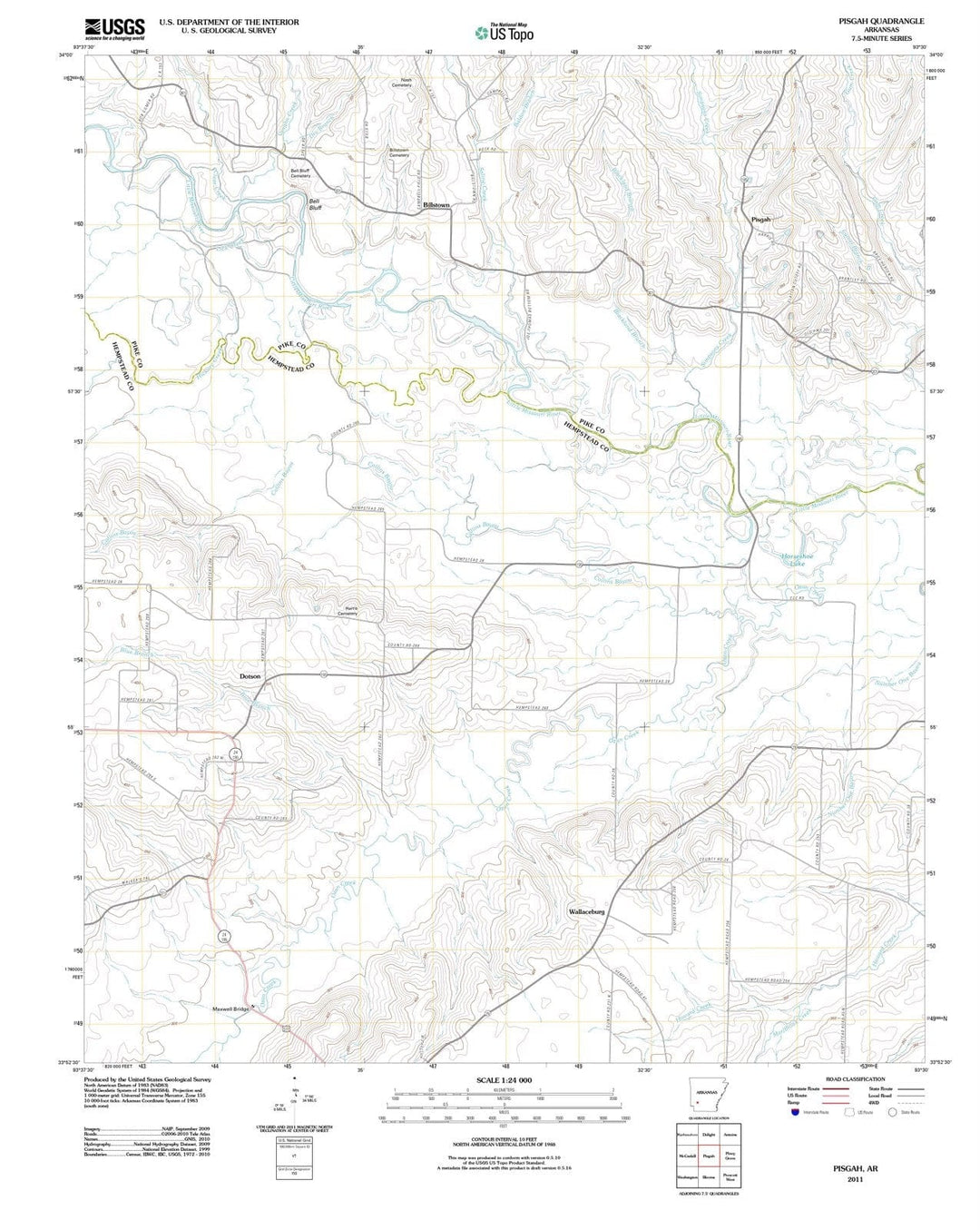 2011 Pisgah, AR - Arkansas - USGS Topographic Map