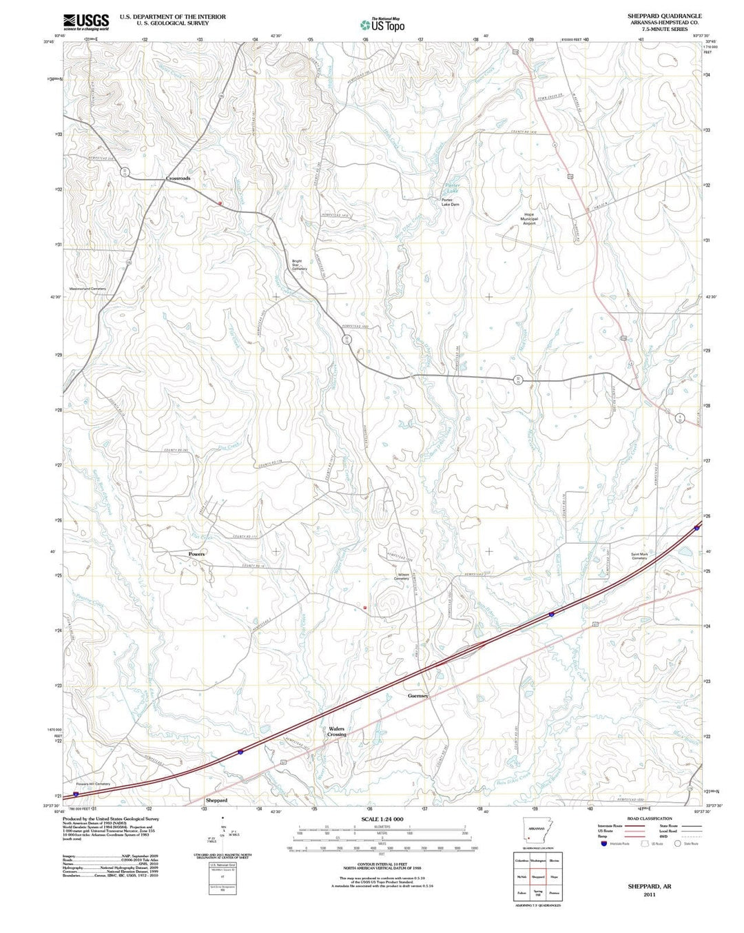 2011 Sheppard, AR - Arkansas - USGS Topographic Map