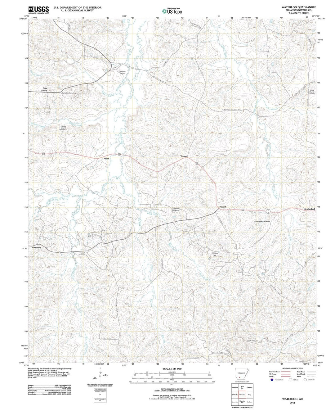 2011 Waterloo, AR - Arkansas - USGS Topographic Map