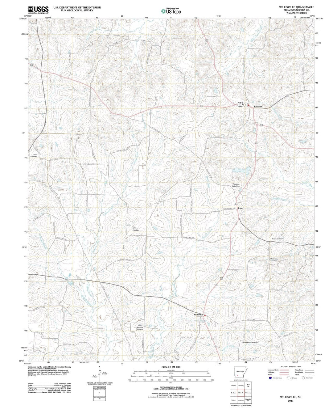 2011 Willisville, AR - Arkansas - USGS Topographic Map