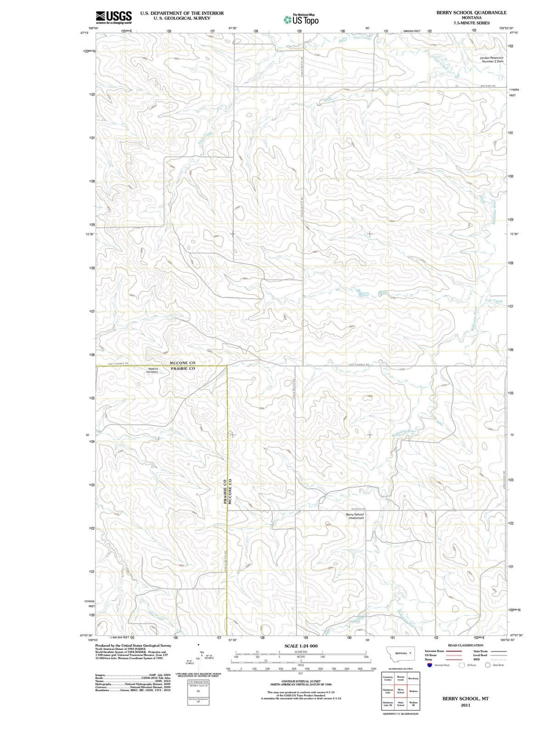 2011 Berry School, MT - Montana - USGS Topographic Map