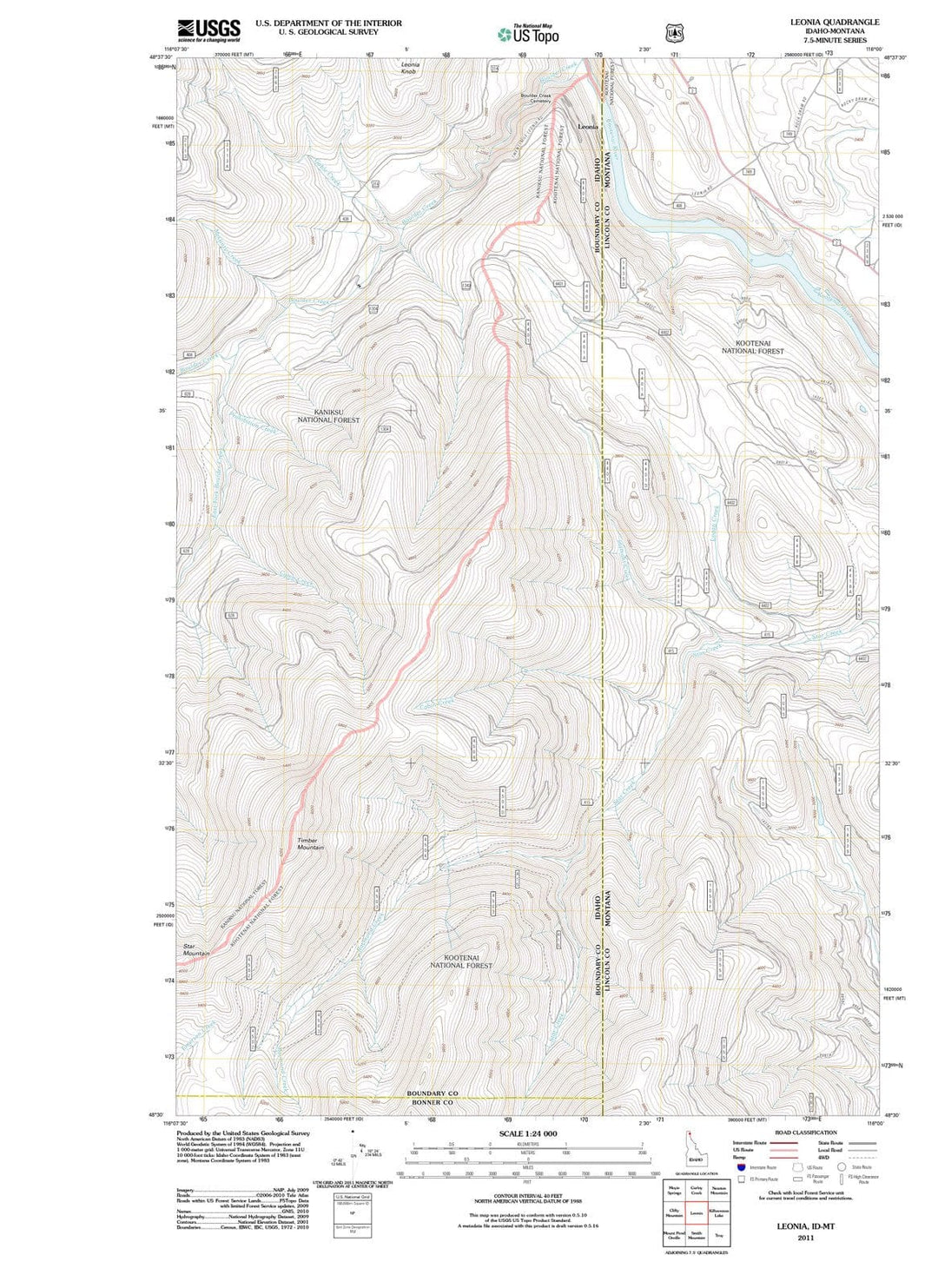 2011 Leonia, ID - Idaho - USGS Topographic Map