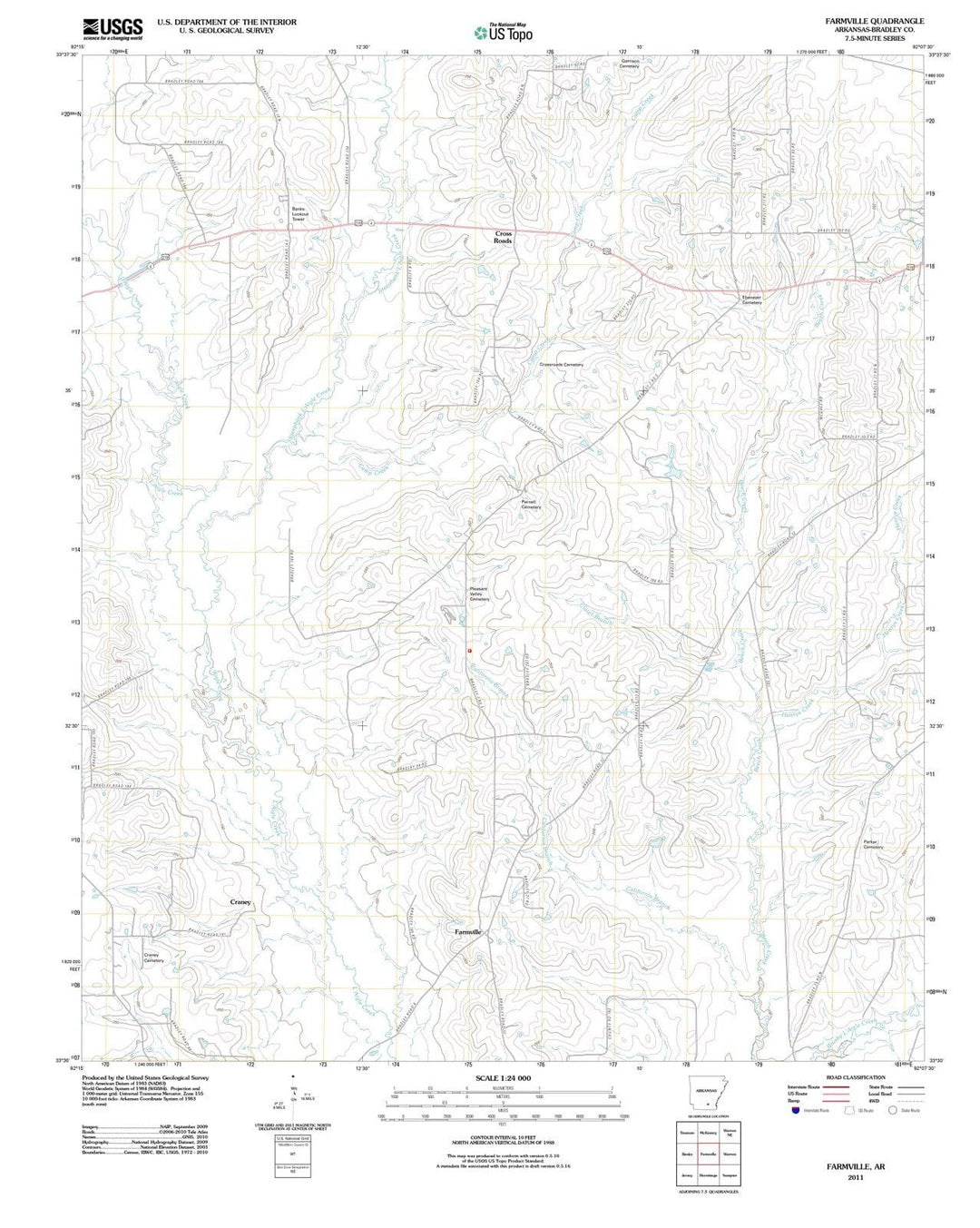 2011 Farmville, AR - Arkansas - USGS Topographic Map