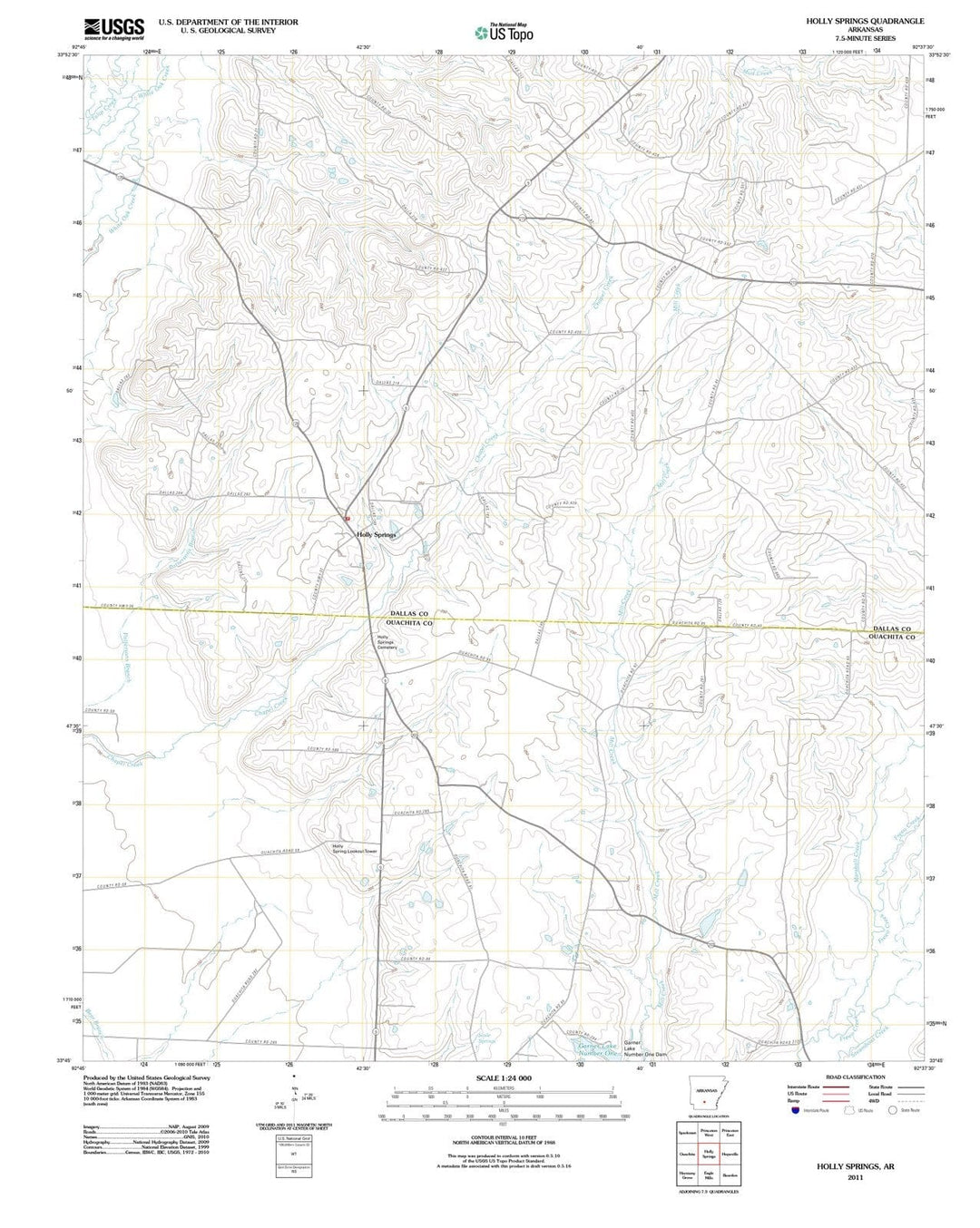 2011 Holly Springs, AR - Arkansas - USGS Topographic Map