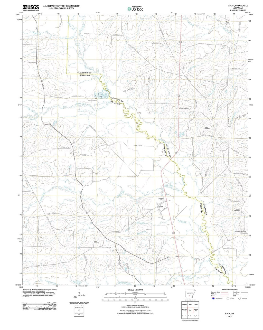 2011 Ivan, AR - Arkansas - USGS Topographic Map
