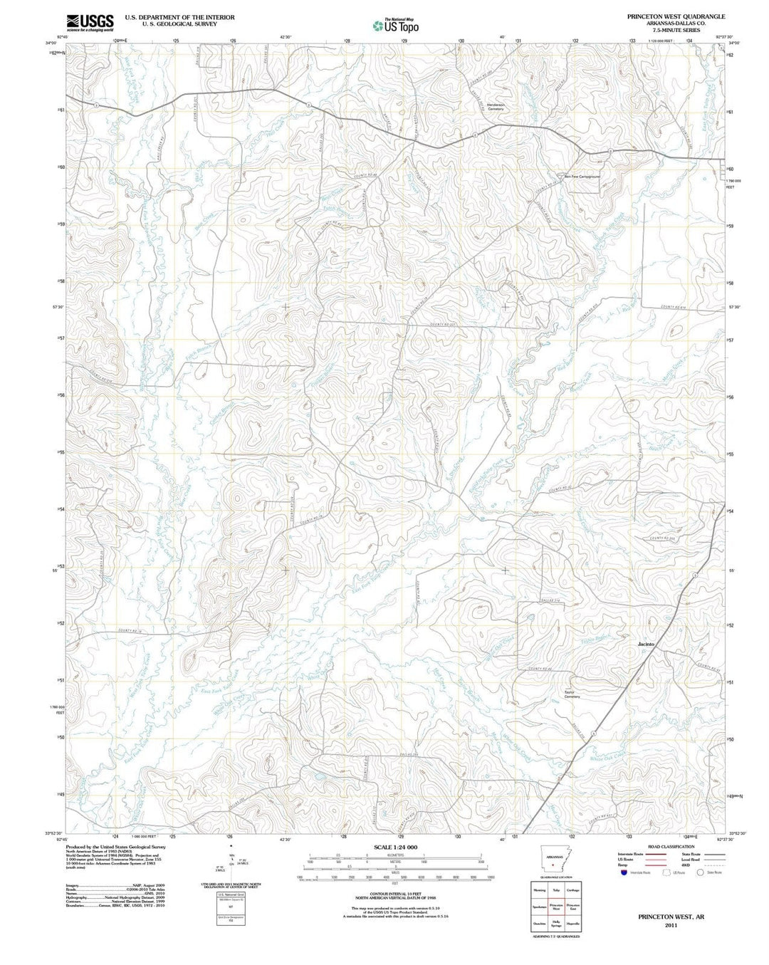 2011 Princeton West, AR - Arkansas - USGS Topographic Map