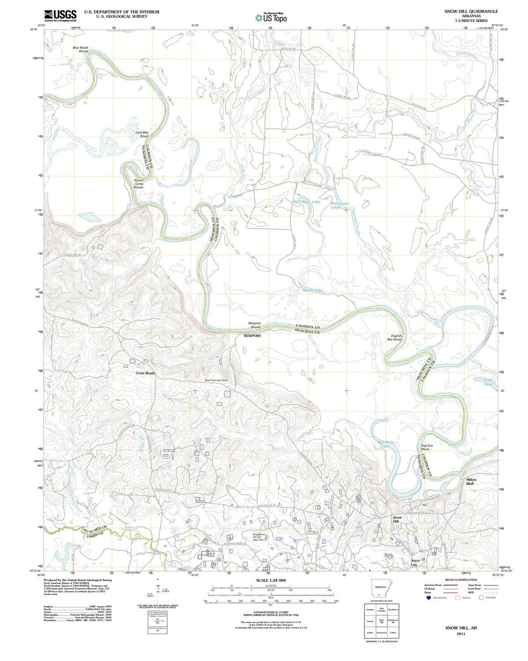 2011 Snow Hill, AR - Arkansas - USGS Topographic Map