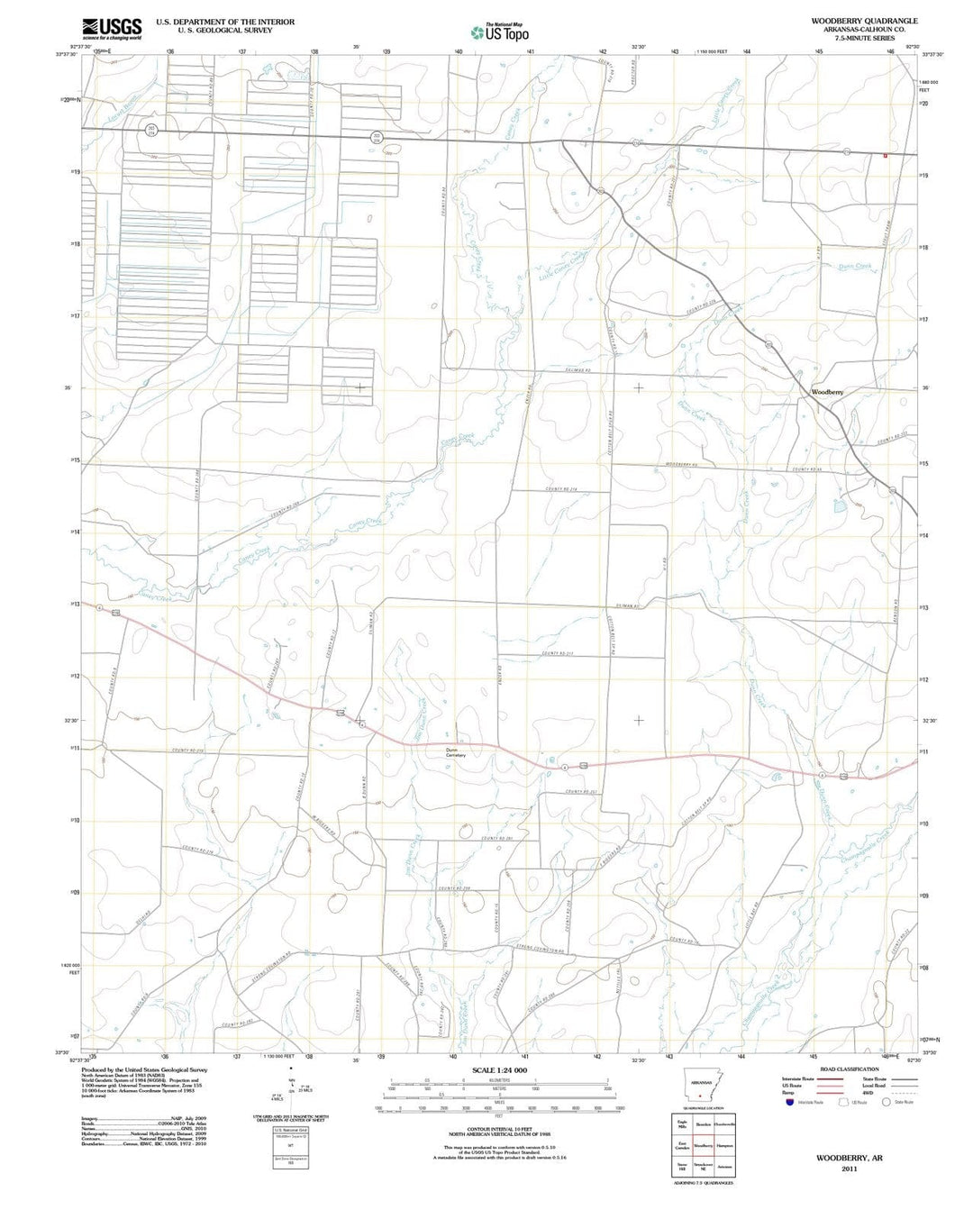 2011 Woodberry, AR - Arkansas - USGS Topographic Map