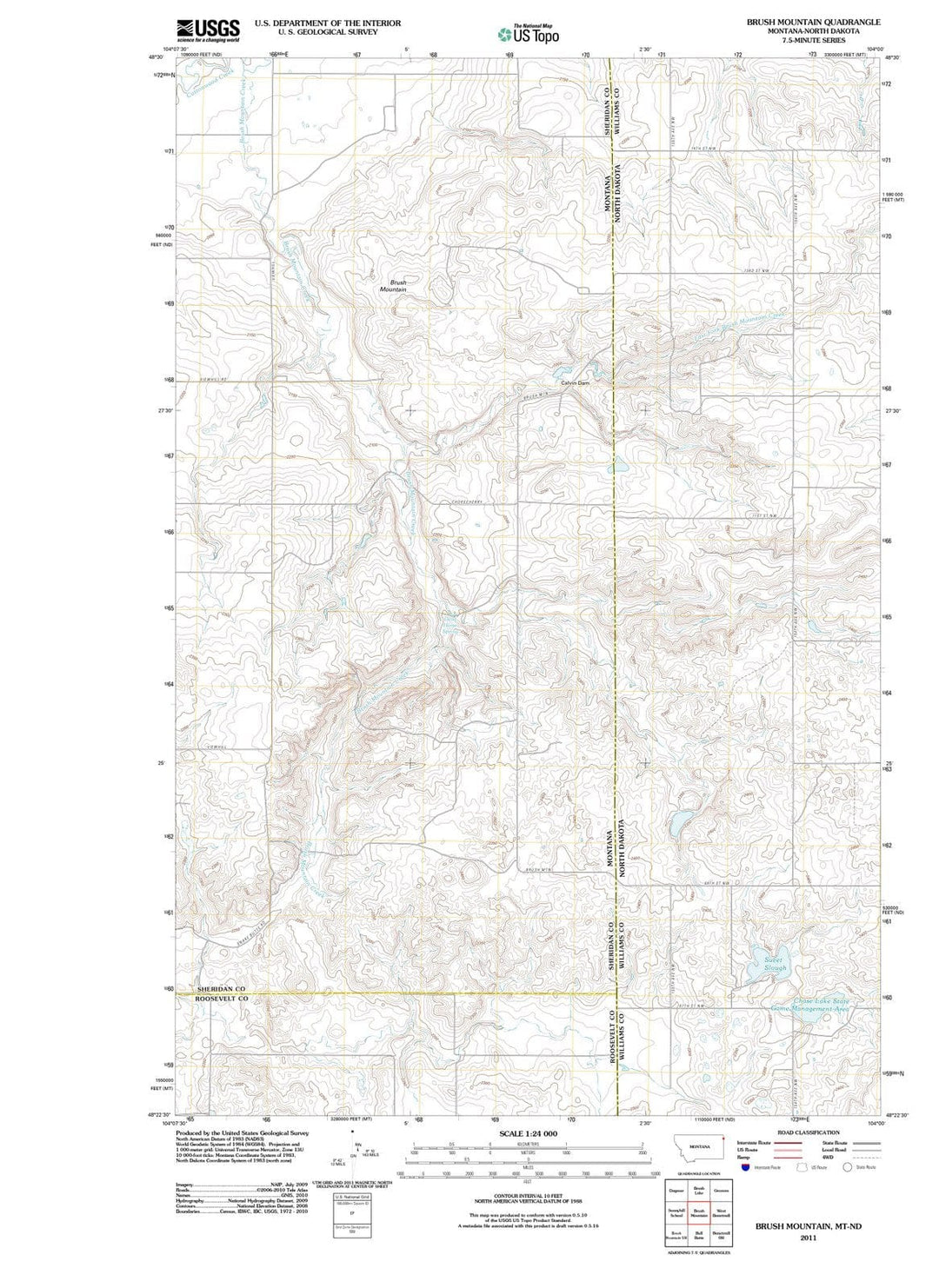2011 Brush Mountain, MT - Montana - USGS Topographic Map