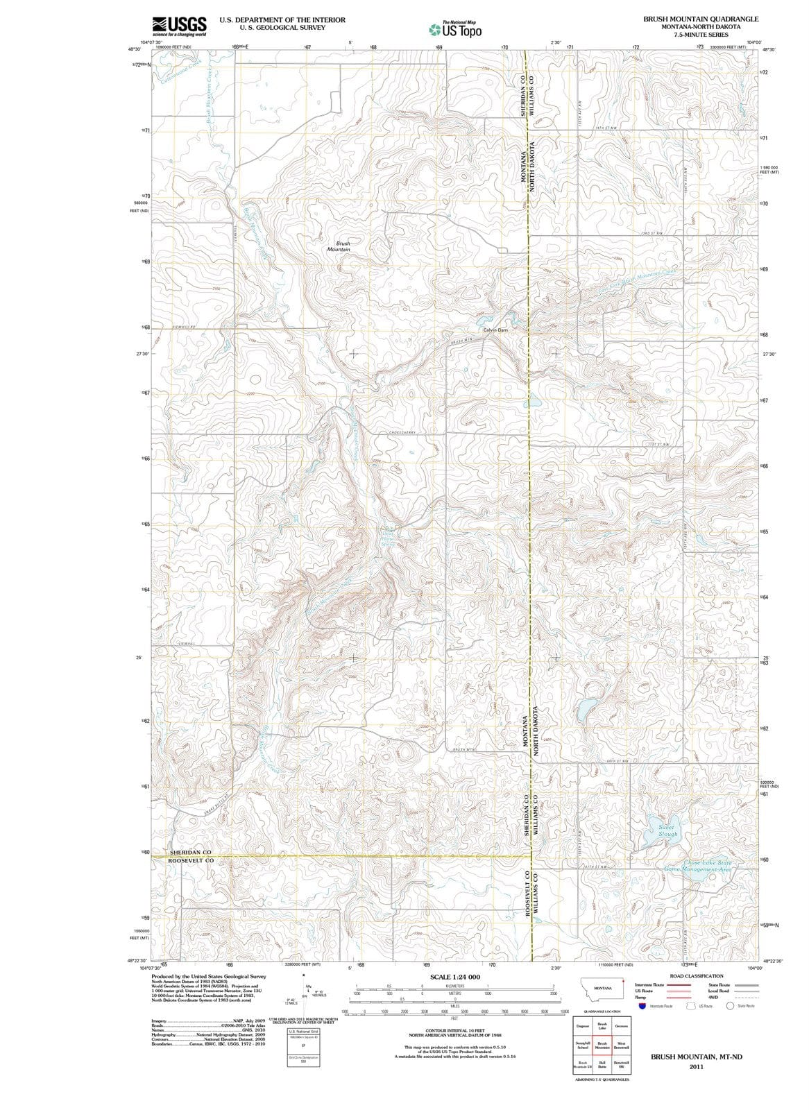 2011 Brush Mountain, MT - Montana - USGS Topographic Map