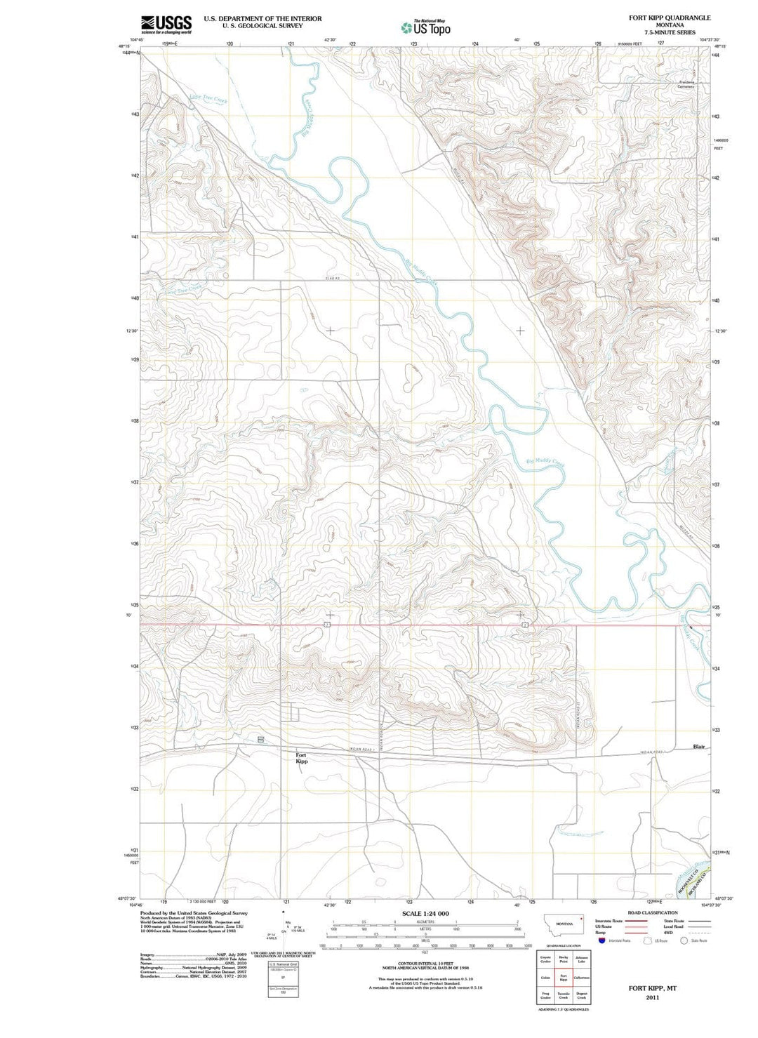2011 Fort Kipp, MT - Montana - USGS Topographic Map