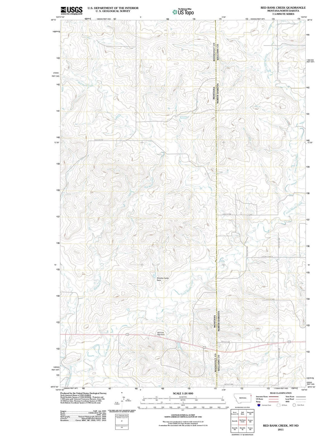 2011 Red Bank Creek, MT - Montana - USGS Topographic Map