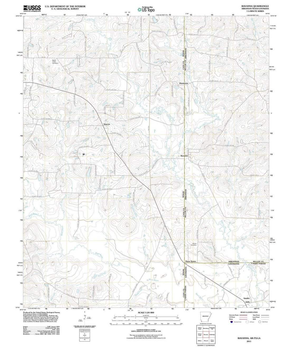 2011 Ravanna, AR - Arkansas - USGS Topographic Map