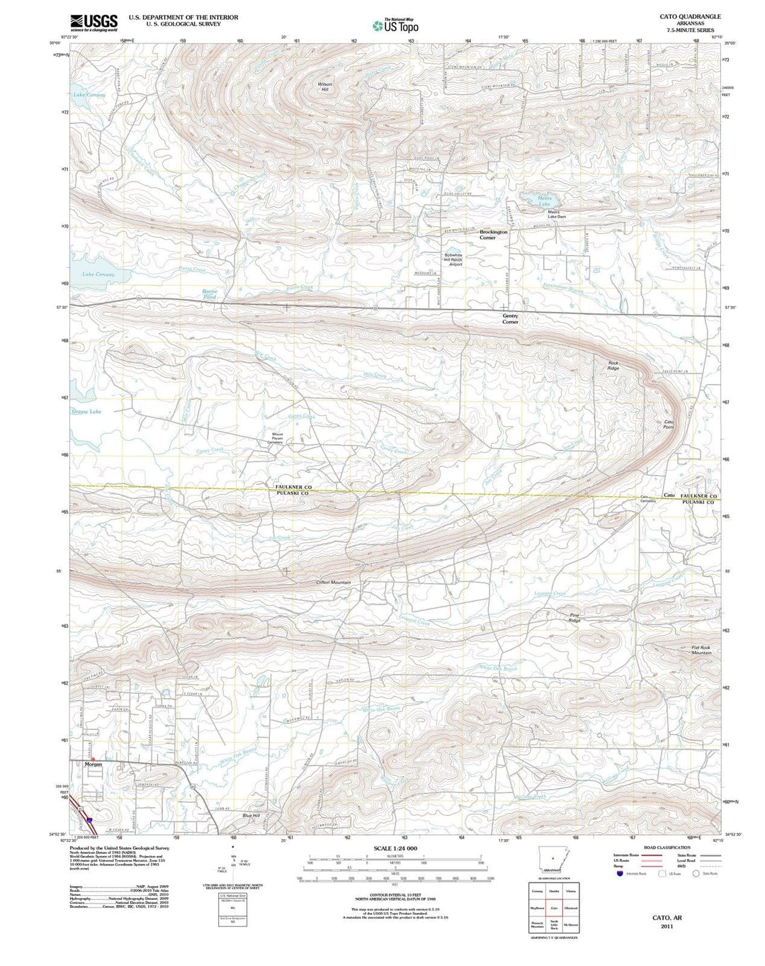 2011 Cato, AR - Arkansas - USGS Topographic Map
