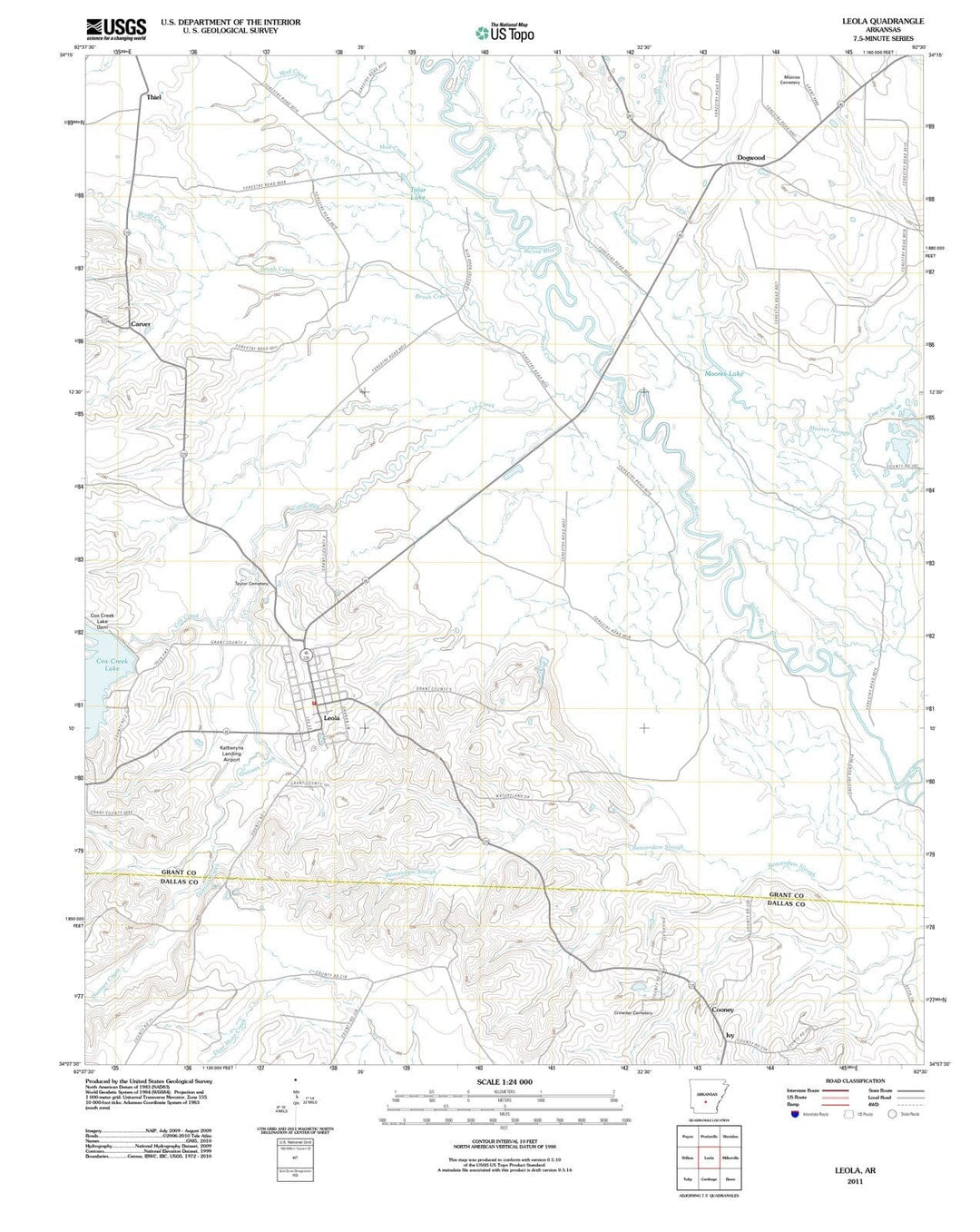 2011 Leola, AR - Arkansas - USGS Topographic Map