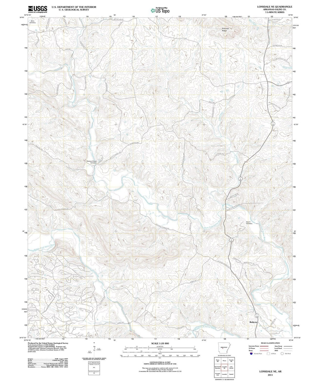 2011 Lonsdale, AR - Arkansas - USGS Topographic Map