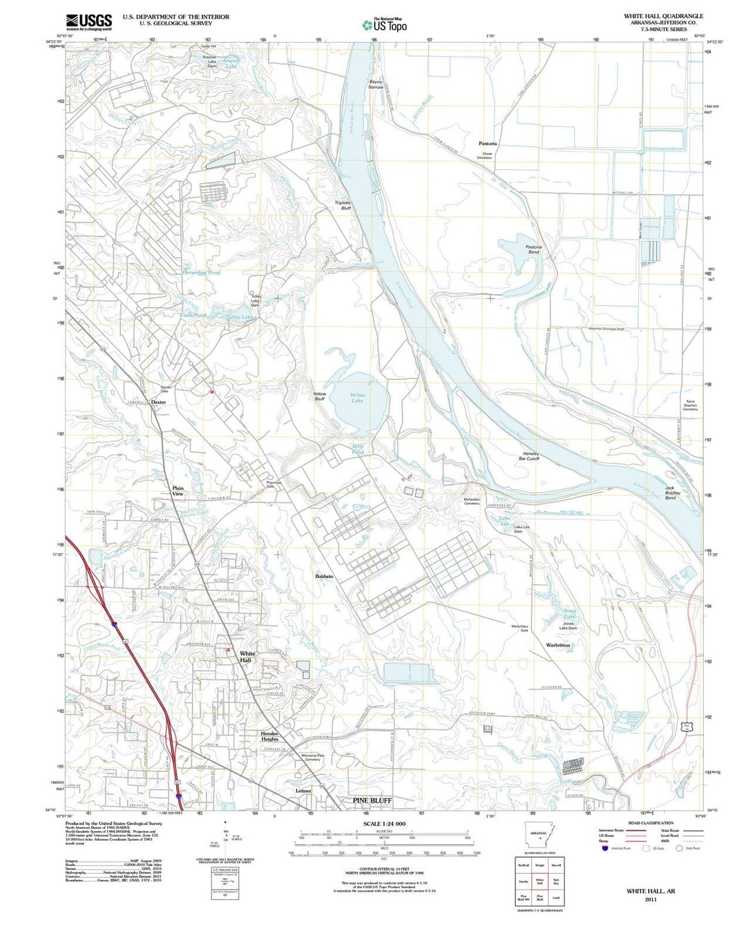 2011 White Hall, AR - Arkansas - USGS Topographic Map