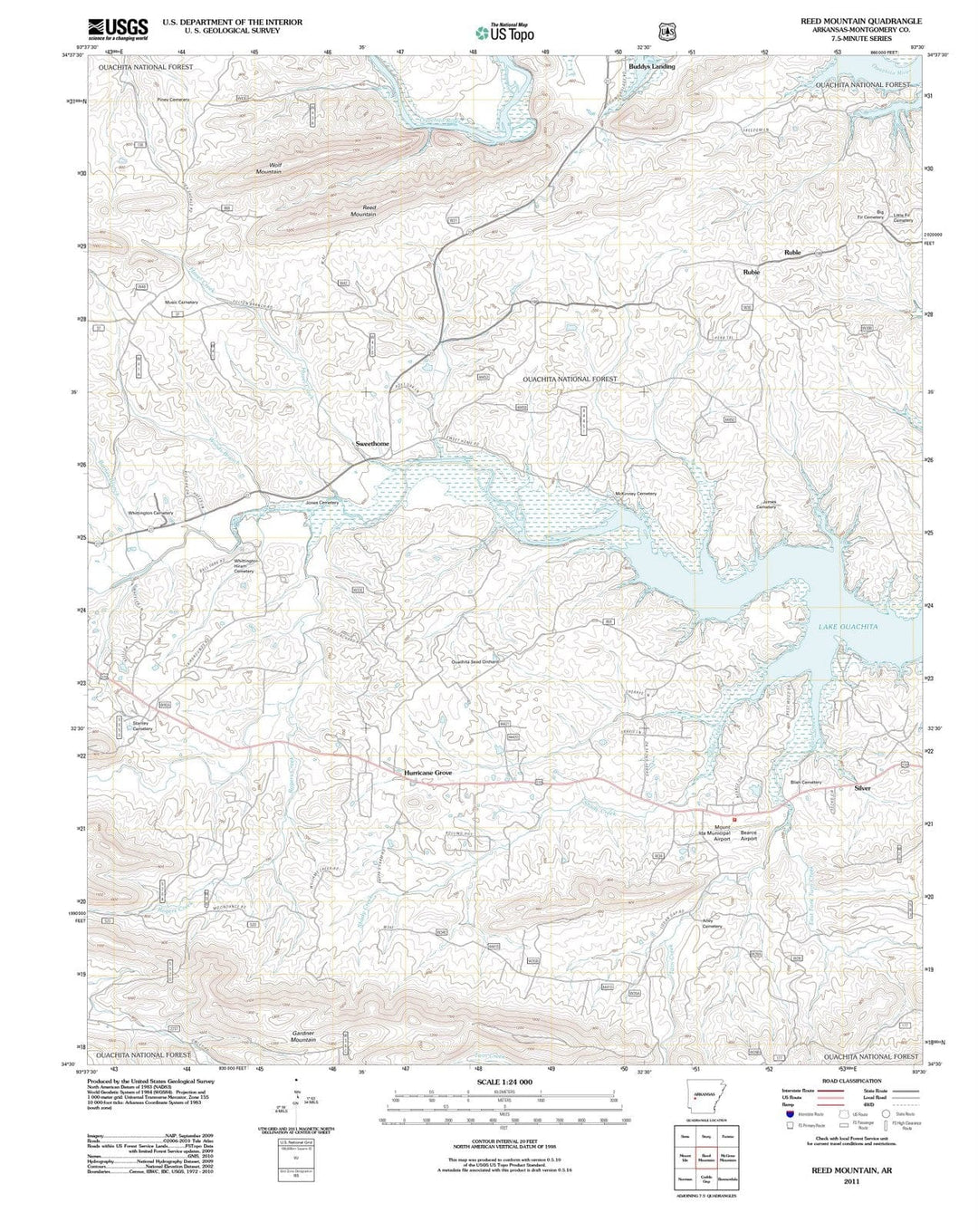 2011 Reed Mountain, AR - Arkansas - USGS Topographic Map