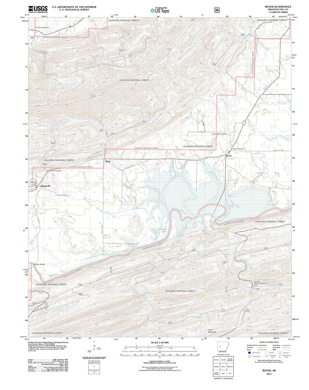 2011 Rover, AR - Arkansas - USGS Topographic Map