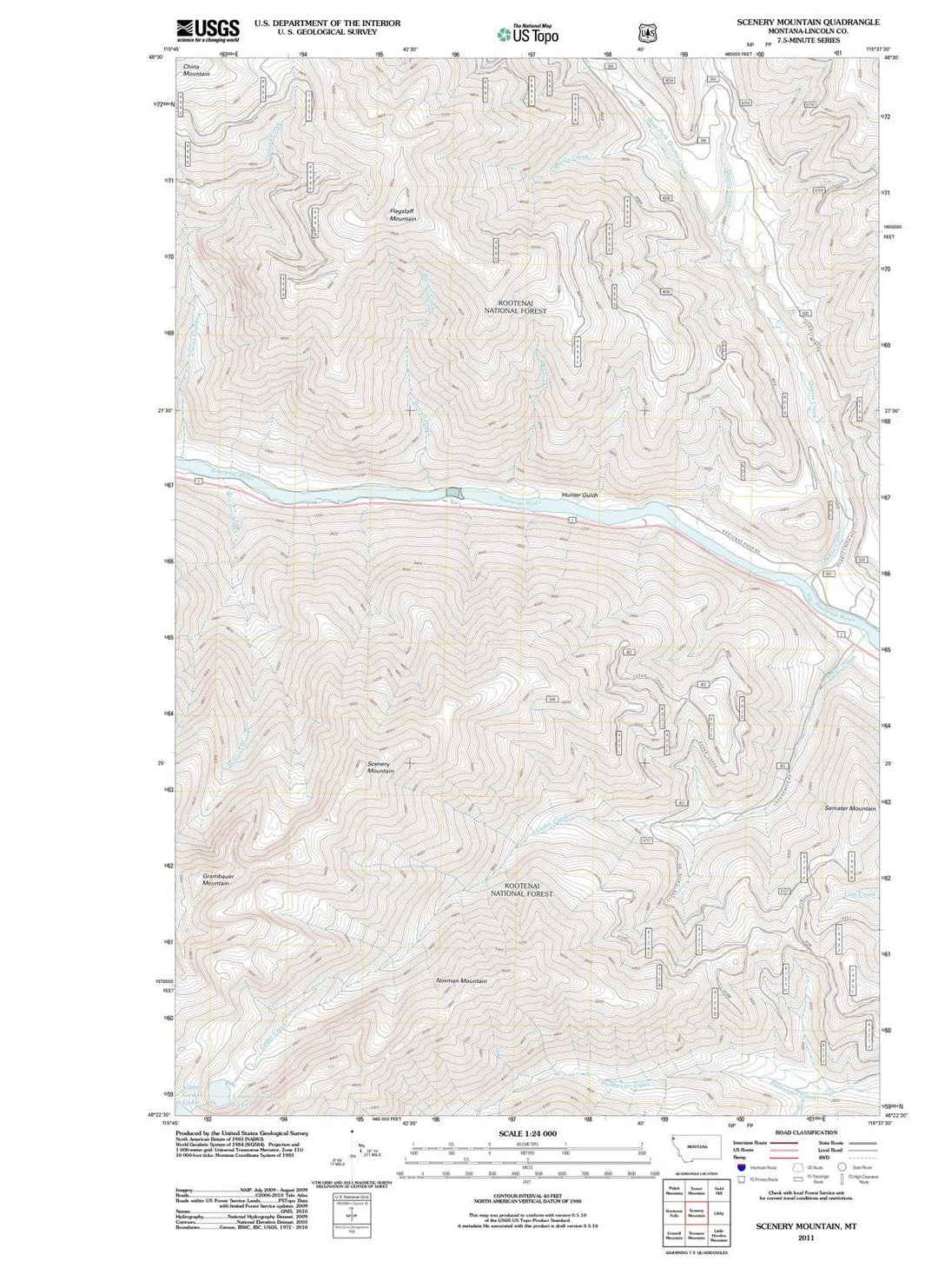 2011 Scenery Mountain, MT - Montana - USGS Topographic Map