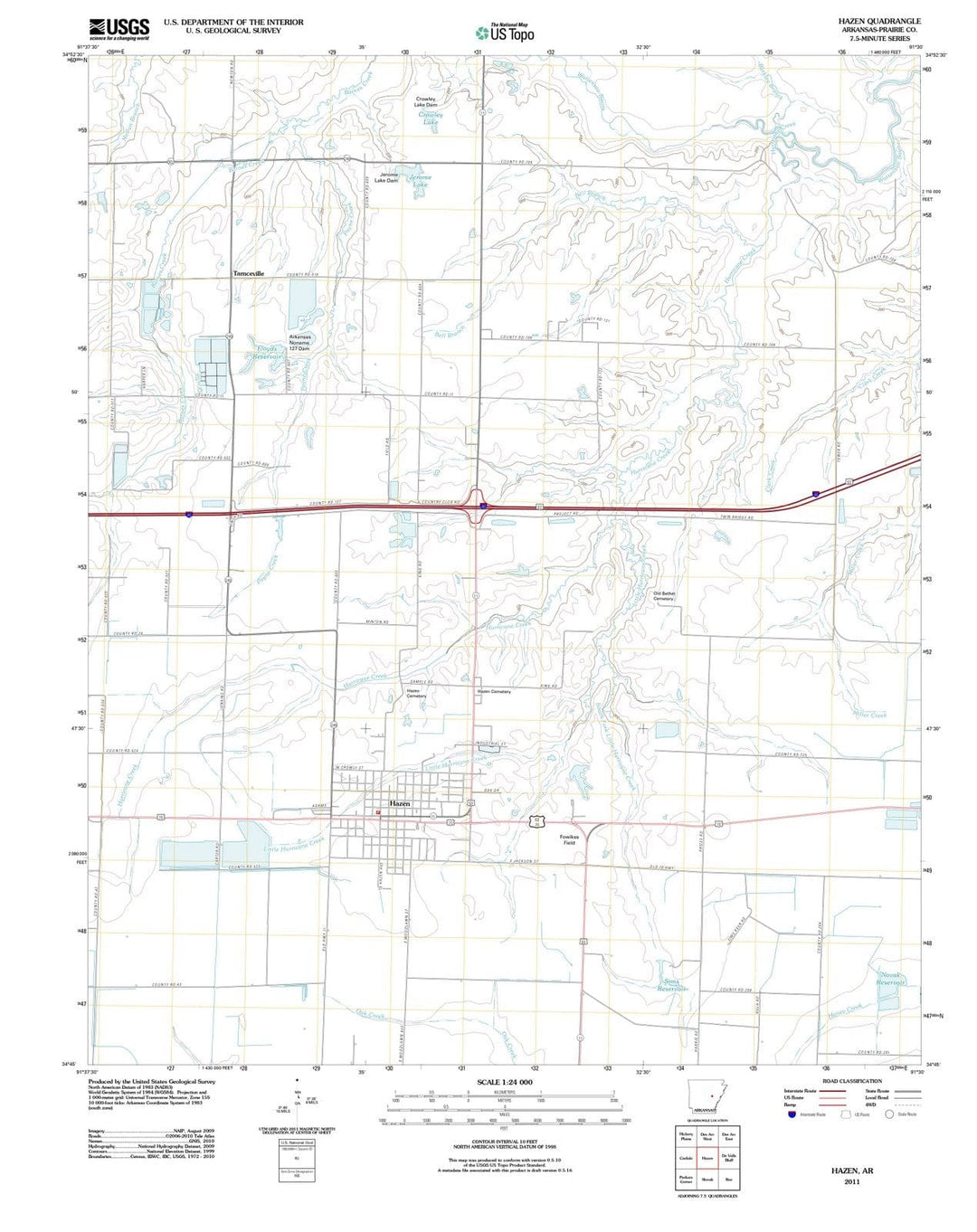 2011 Hazen, AR - Arkansas - USGS Topographic Map