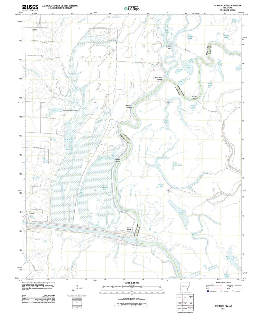 2011 Henrico, AR - Arkansas - USGS Topographic Map