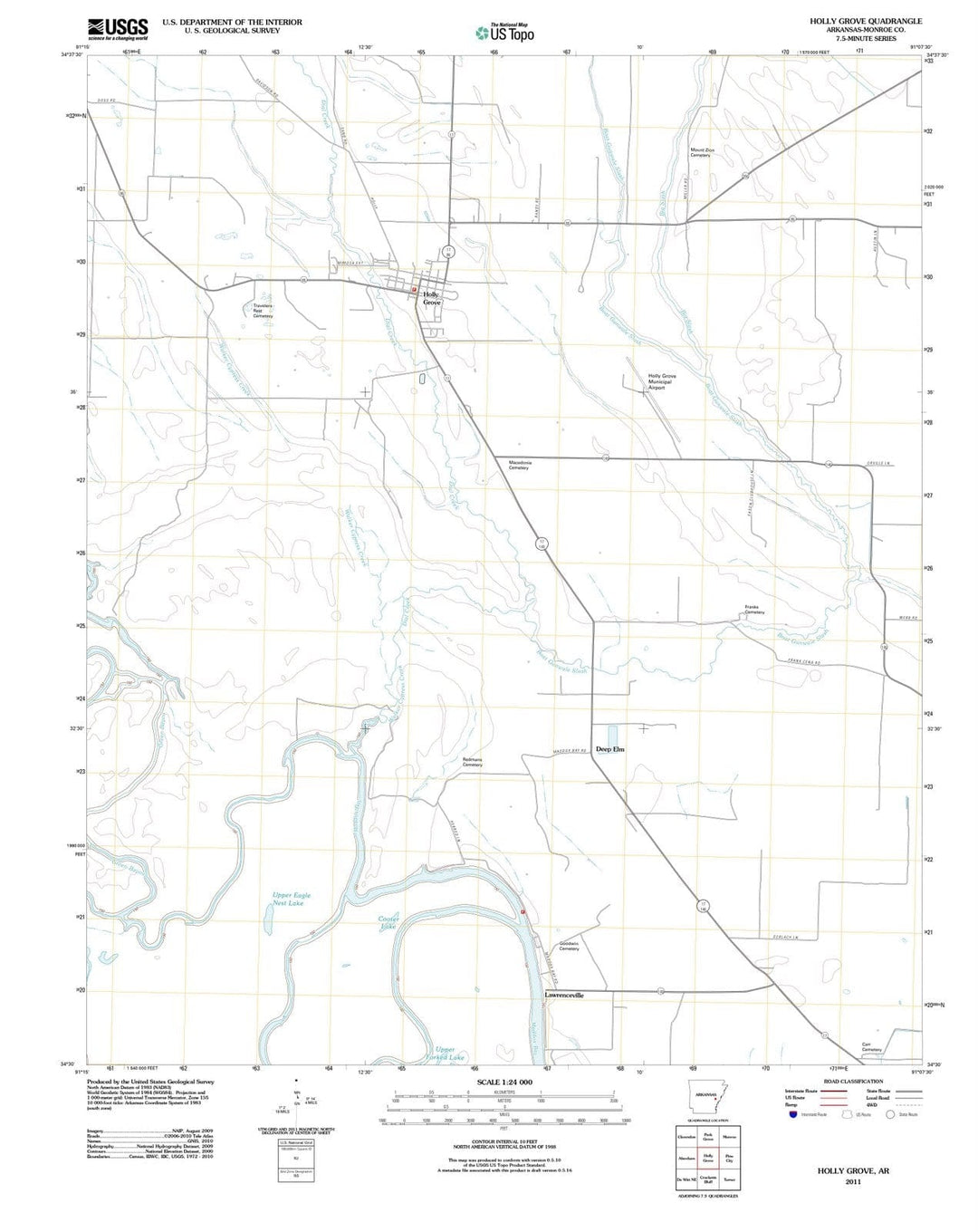 2011 Holly Grove, AR - Arkansas - USGS Topographic Map