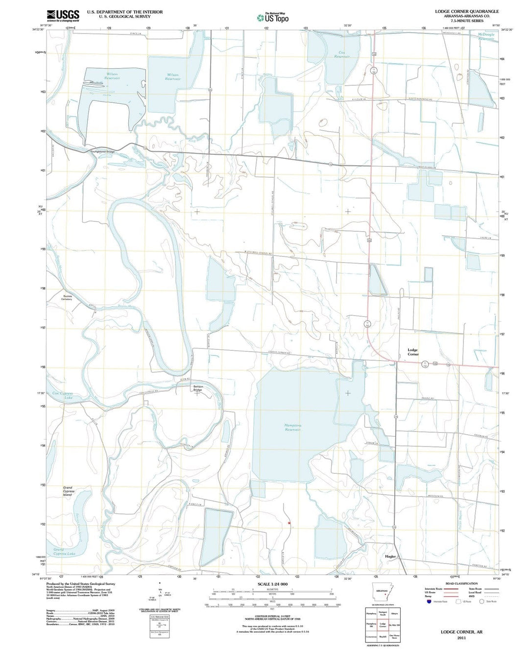 2011 Lodge Corner, AR - Arkansas - USGS Topographic Map