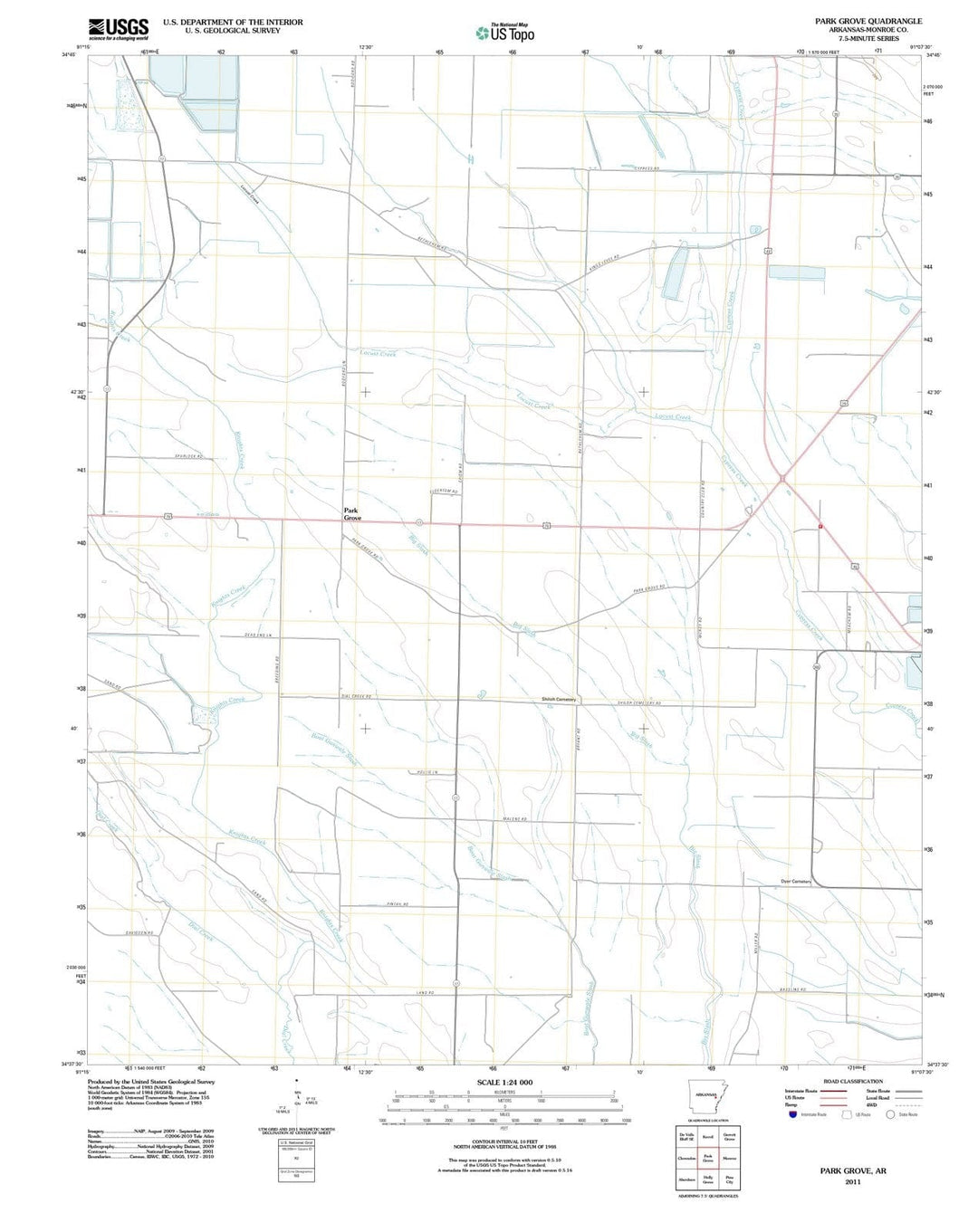 2011 Park Grove, AR - Arkansas - USGS Topographic Map