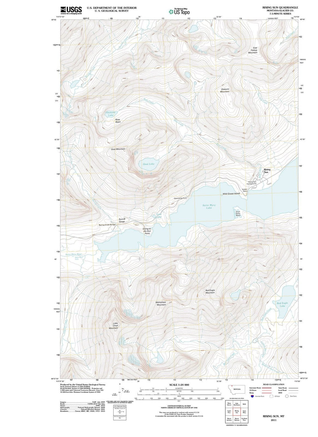 2011 Rising Sun, MT - Montana - USGS Topographic Map