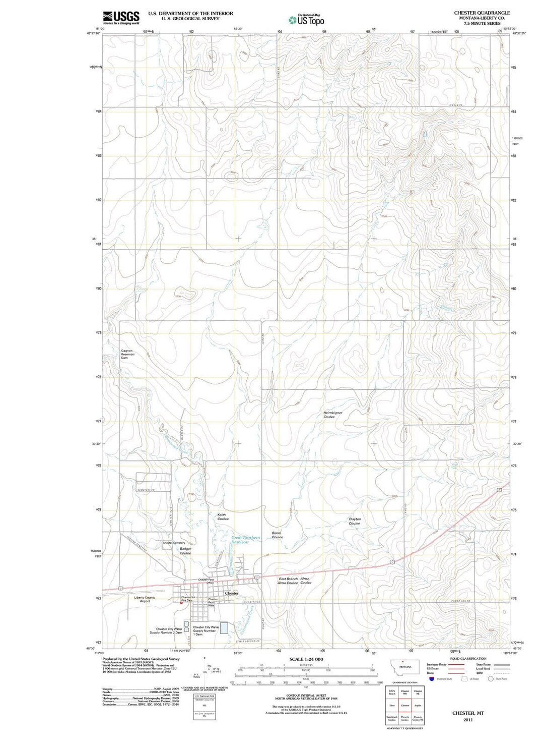 2011 Chester, MT - Montana - USGS Topographic Map