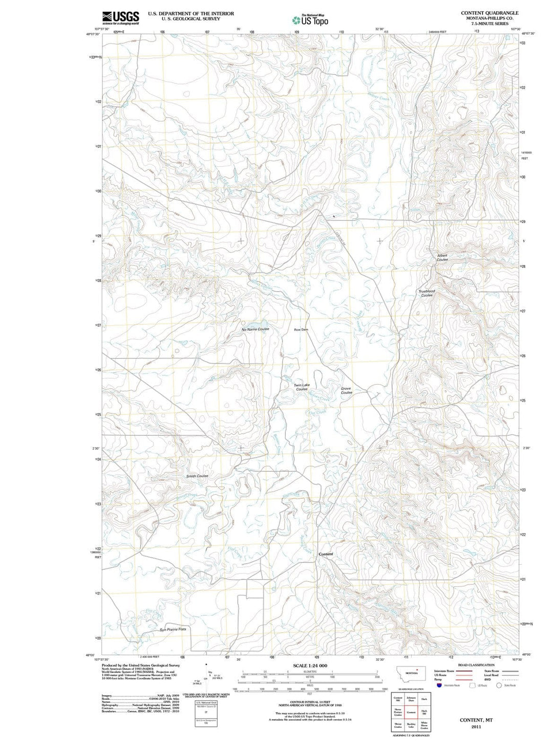 2011 Content, MT - Montana - USGS Topographic Map