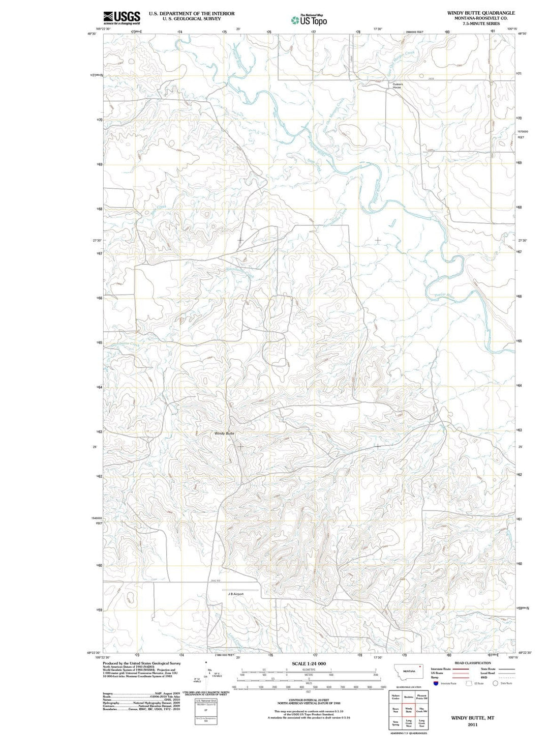 2011 Windy Butte, MT - Montana - USGS Topographic Map