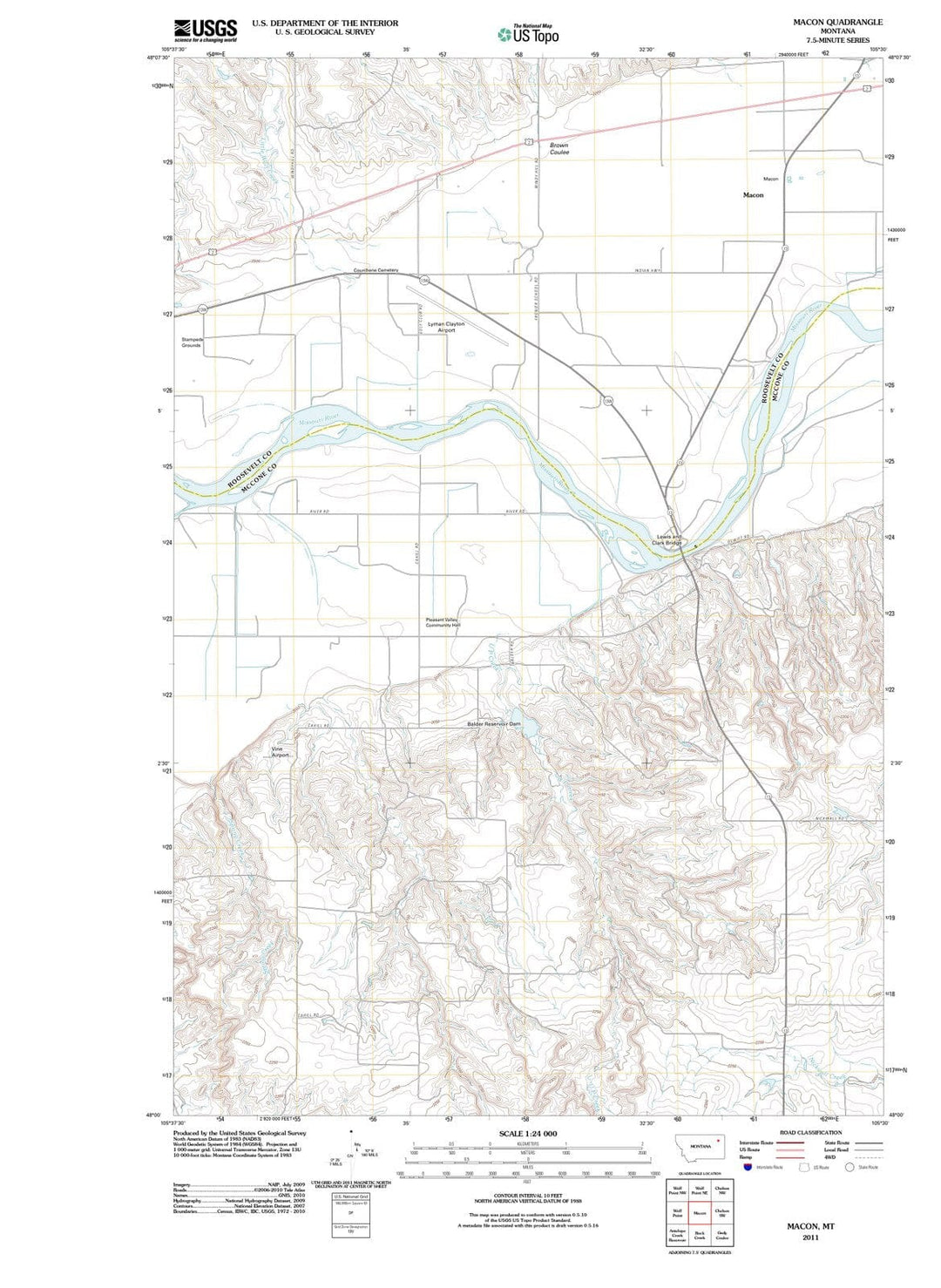 2011 Macon, MT - Montana - USGS Topographic Map